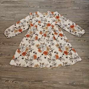 SHEIN‎ Orange Bishop Sleeve A-Line Dress